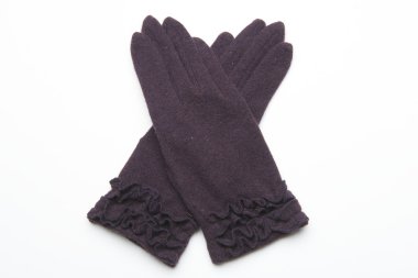 Yün örme eldiven beyaz arka plan üzerinde