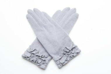Yün örme eldiven beyaz arka plan üzerinde