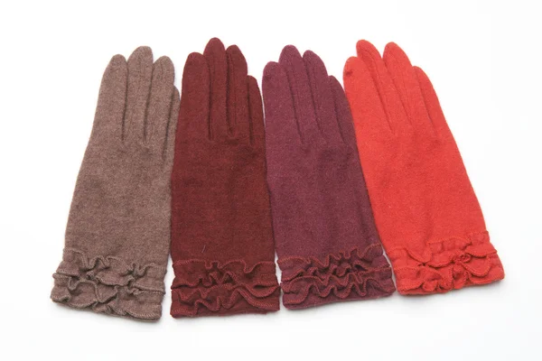 Yün örme eldiven beyaz arka plan üzerinde