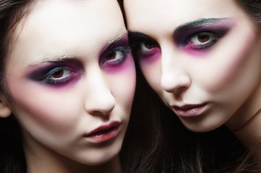 two beautiful young girls twins