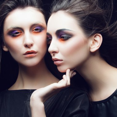 two beautiful young girls twins