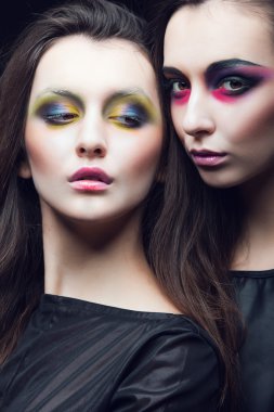 two beautiful young girls twins