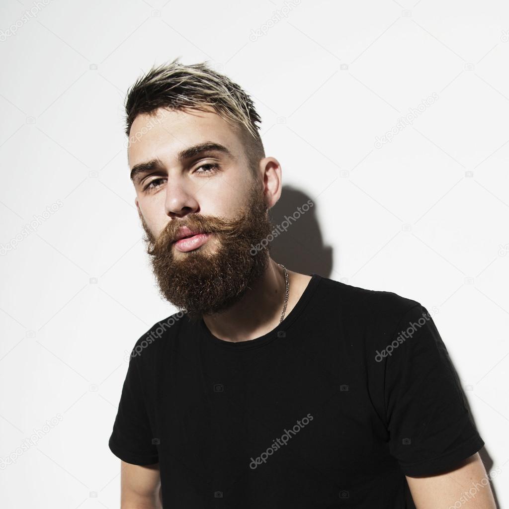 bearded handsome young man