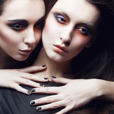 two beautiful young girls twins