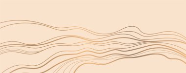 Kumlu arkaplanda altın eğri çizgisi. Lüks vektör arkaplan illüstrasyonu.