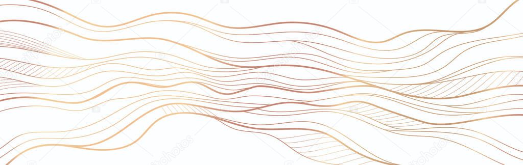 Golden line on white abstract elegant texture. Vip luxury vector background.