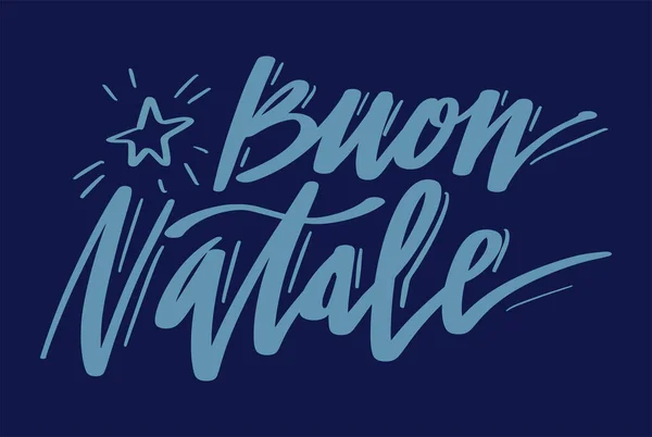Buon Natale μετάφραση Καλά Χριστούγεννα handrwitten φράση στην ιταλική γλώσσα. — Διανυσματικό Αρχείο