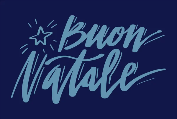 Buon Natale Übersetzung Frohe Weihnachten handrwitten Satz in italienischer Sprache. — Stockvektor