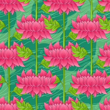 Çiçek lotus çiçek deseni