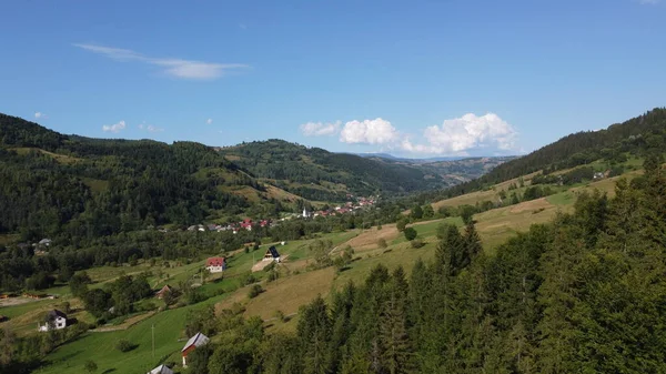 Panorama Avec Collines Forêt Village — Photo