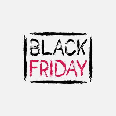 Kara Cuma logo konsept vektör çizimi. Beyaz arkaplan üzerine metin. Grafik ögesi, afiş logosu. Eps dosyası..