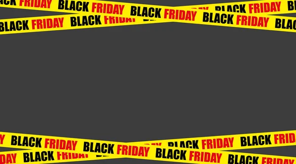 Yellow Ribbon Inscription Black Friday Dark Background Crossed Ribbons Big — Stock Vector