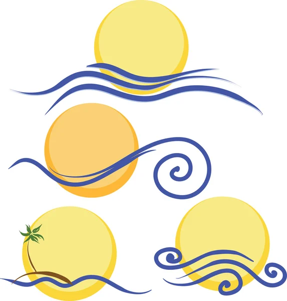 Set de banner de verano — Vector de stock