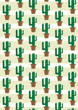 bir tencerede desen kaktüs