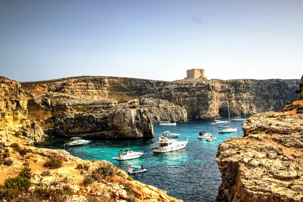 Яхты острова Комино, Мальта — стоковое фото