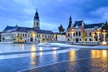 Union square in Oradea, Romania clipart