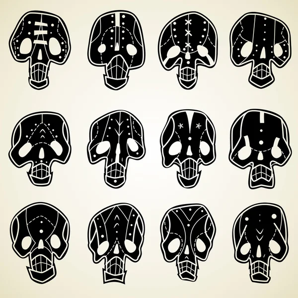 Vector Skulls set — Stock Vector