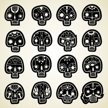 Vector Skulls set clipart