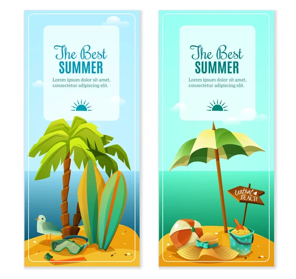 Set de banners de playa — Vector de stock