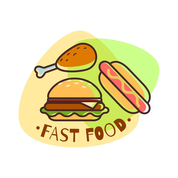 Fastfood-Emblem — Stockvektor