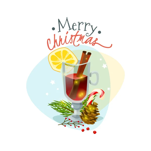 Christmas mulled wine — Stock Vector