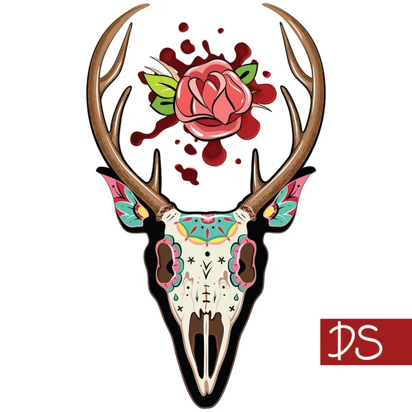 Deer Skull — Stock Vector