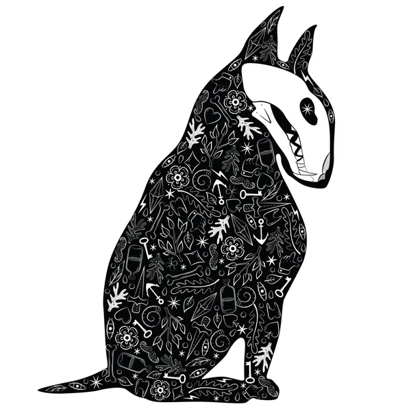 Czarny pies — Wektor stockowy