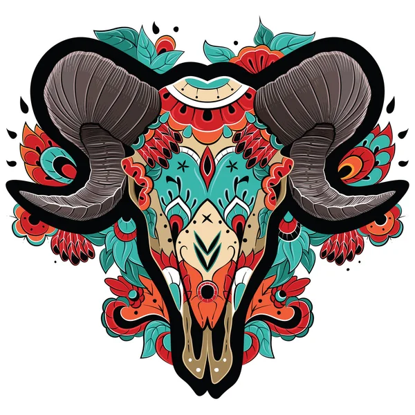 Renkli Ram kafatası