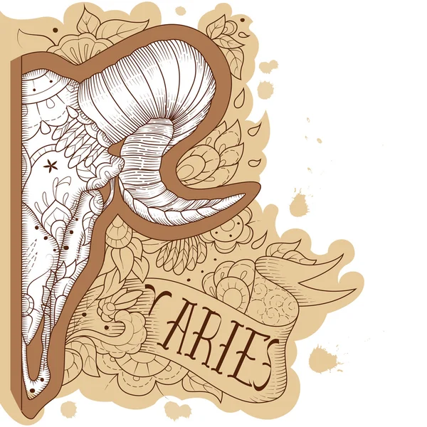 Gravure aries — Stockvector