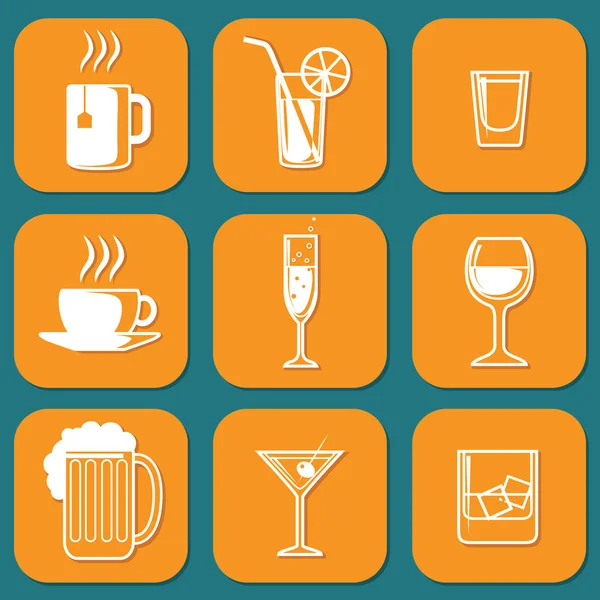 Drinking Icons — Stock Vector