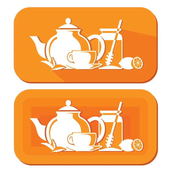 Objetos de té — Vector de stock