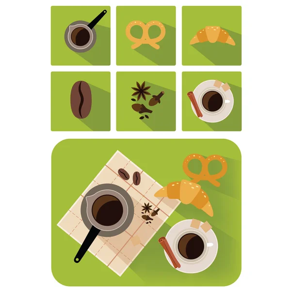 Coffee objects — Stock Vector