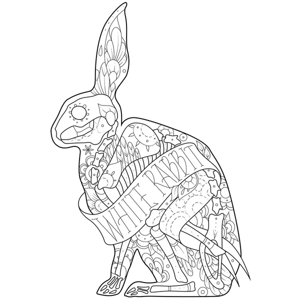 Контур кролик — стоковий вектор