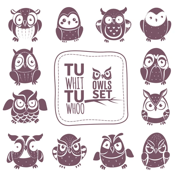 Vektör baykuşlar Set