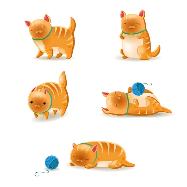 Rode katten Set — Stockvector