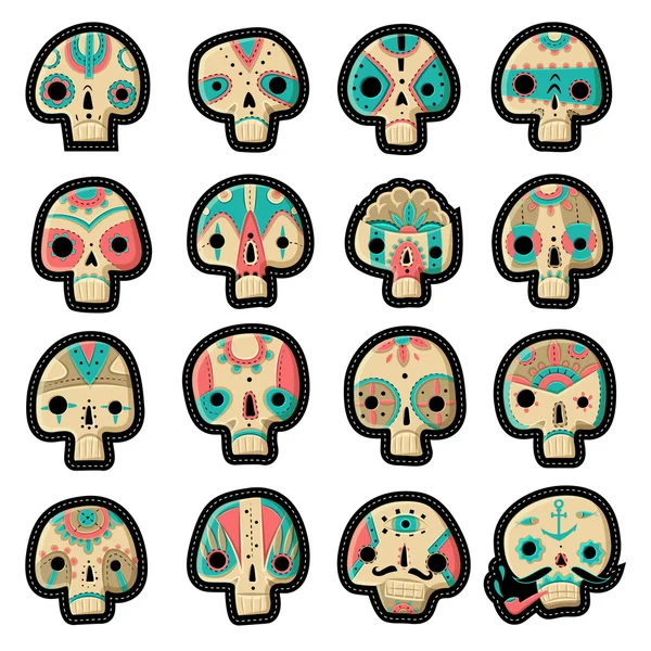 Skulls big set — Stock Vector