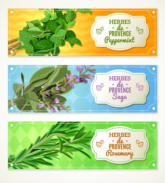 Bannières Herbes de Provence — Image vectorielle