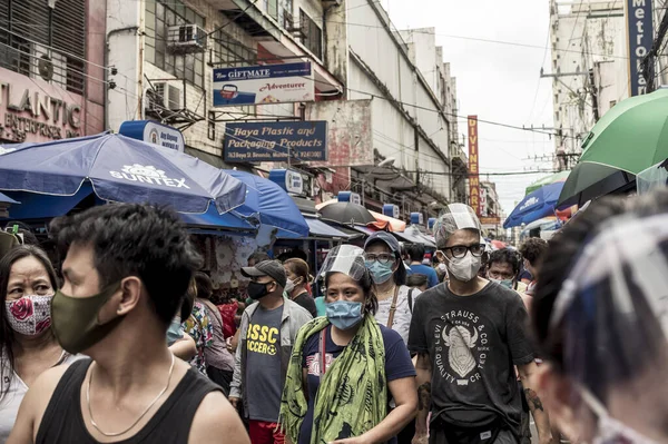 Divisoria Manila Philippines Oct 2020 Bustling Scene Ilaya Street Crowded — Stock Photo, Image