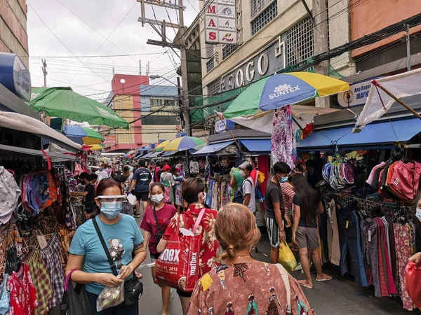 Divisoria Manila Filipinas Out 2020 Uma Cena Movimentada Longo Rua — Fotografia de Stock