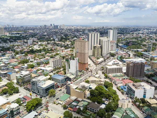 Quezon City Filipinas Julio 2020 Aérea Del Distrito Del Triángulo — Foto de Stock