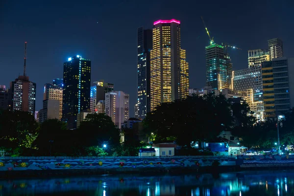 Makati Metro Manila Philippines Northern Makati Skyline Seen Pasig River — Stock Photo, Image