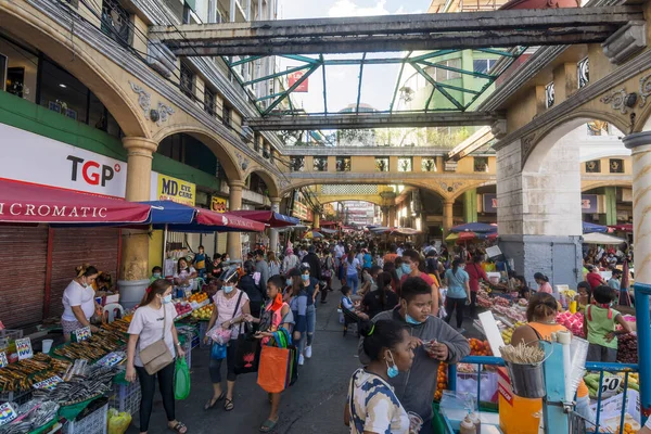 Quiapo Manila Philippines Nov 2020 Crowded Scene Hidalgo Street Filled — Stock Photo, Image