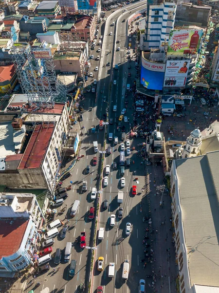 マニラ フィリピン 2020年11月 ケソン ブールバードとキアポの空中 — ストック写真