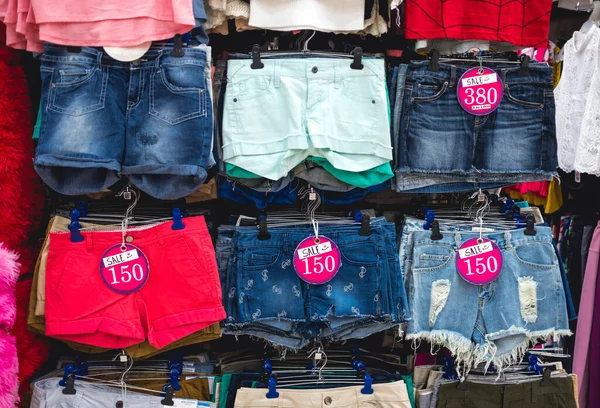 Fashionable ladies shorts for sale at a store in Divisoria, Manila.