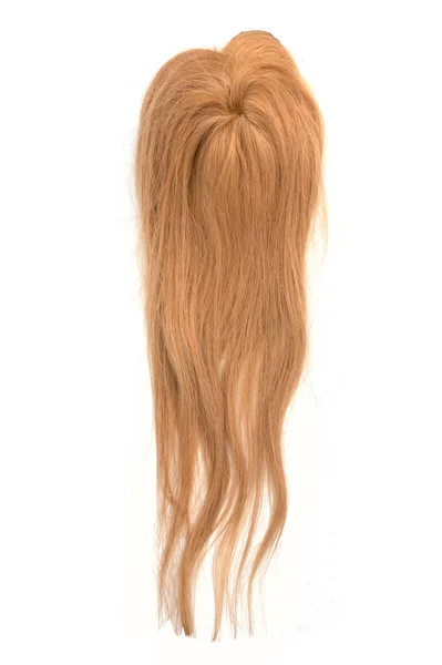 Light Brown Wavy Wig Hair Topper White Background — Stock Photo, Image