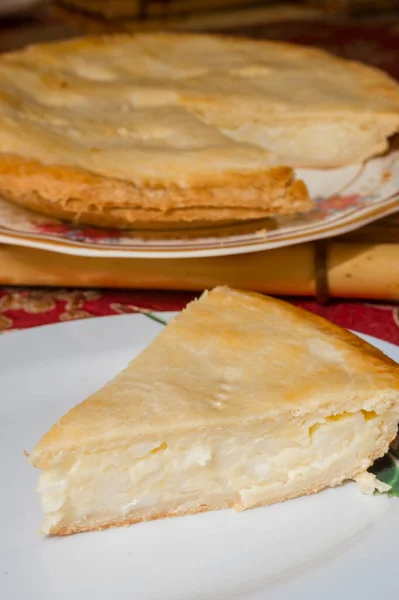 Eine Scheibe Buko Pie Eine Kokosnusstorte Philippinischen Stil Die Aus — Stockfoto