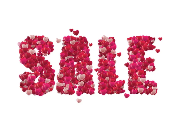 Slovo Prodej Složený Srdcí Valentines Koncept Lásky Digitálně Generovaná Vektorová — Stock fotografie