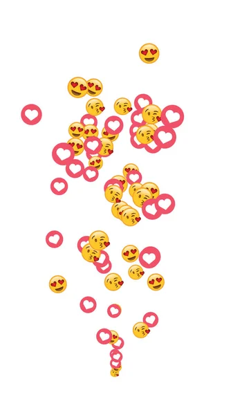 Una Corriente Ascendente Constante Emoticonos Coquetos Amor Ojos Corazón Emojis —  Fotos de Stock