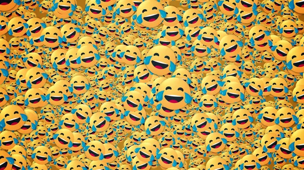 Fortfarande Bakgrund Många Skrattar Emojis Tusentals Bakgrund Helt Fylld Med — Stockfoto