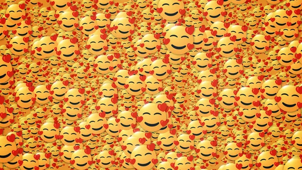 Fundo Muitos Emojis Lovestruck Mídia Social Comunicação Papel Parede Conceito — Fotografia de Stock